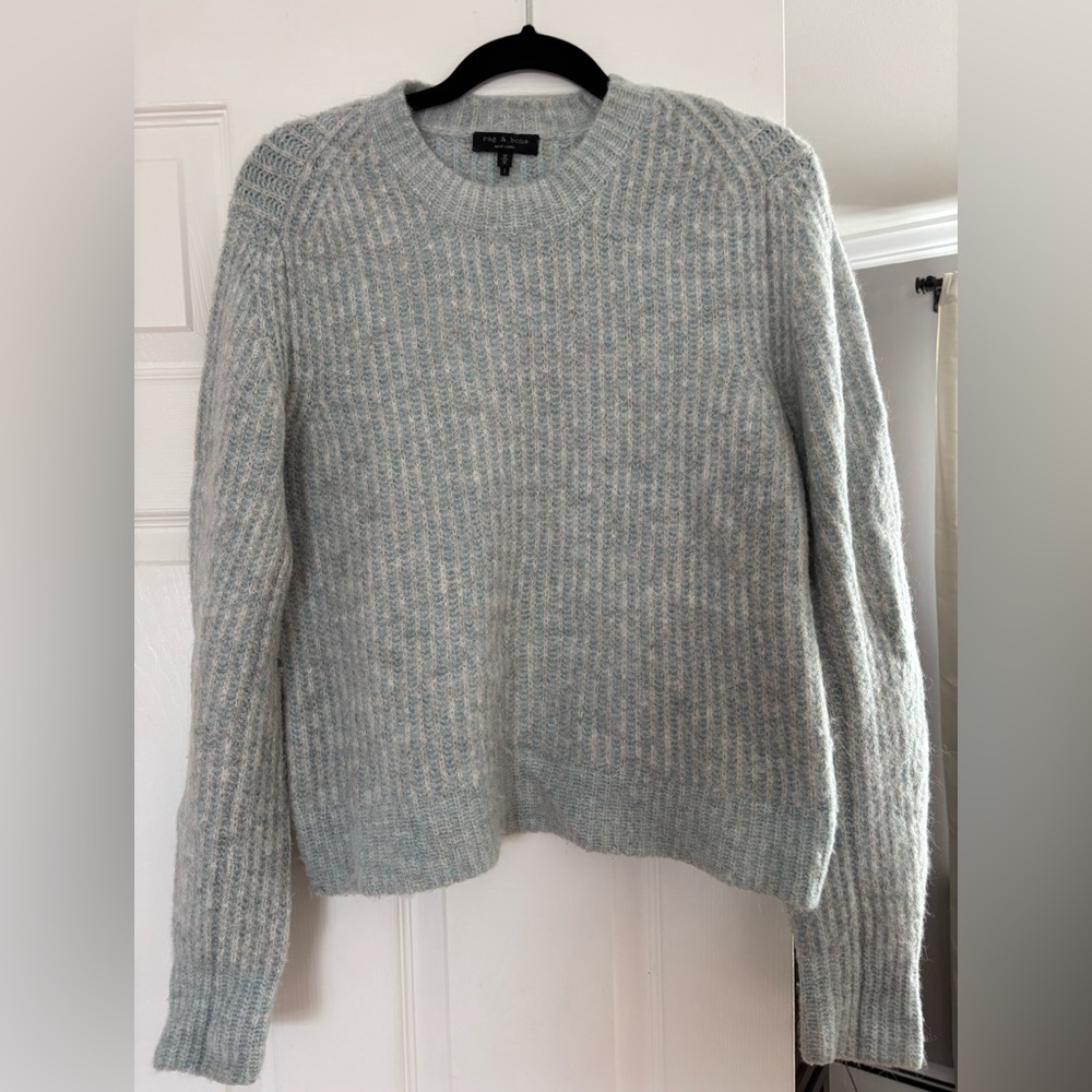 Rag & Bone Light Blue & White Knit Sweater Women’s Medium